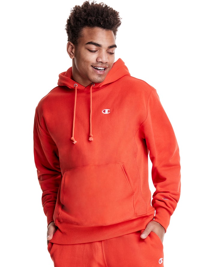 Champion Hoodie Heren - Oranje - Reverse Weave C Logo ( 958140-ZAE )